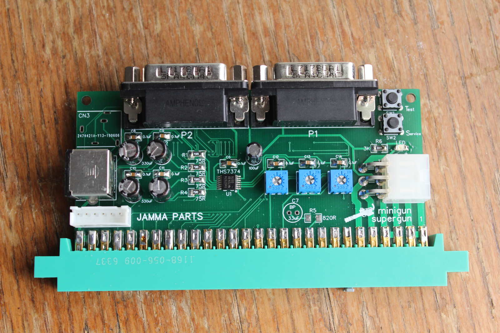 Minigun advanced v2.5 bare PCB 9 pin mini din supergun JAMMA arcade game adapter